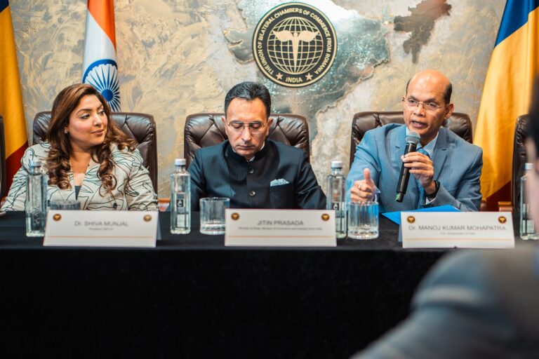 Uniunea Camerelor Bilaterale de Comerț din România în India (UBCCR) a găzduit, la București, reuniunea oficială „Romania–India Business Meeting”, un eveniment dedicat consolidării schimburilor comerciale, investițiilor și cooperării economice dintre cele două state.